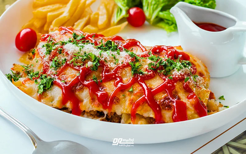 لازانیای ارکیده با سس و دورچین