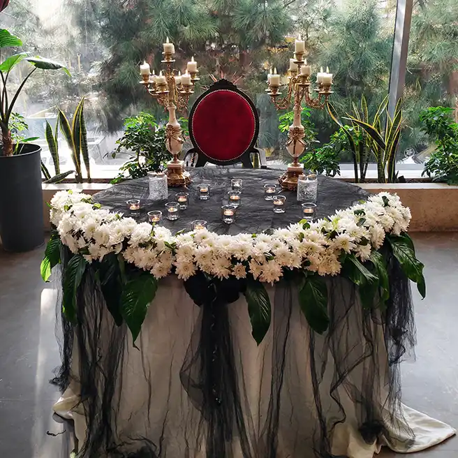 چیدمان و اجرای تم ختم با تیم تشریفات ارکیده